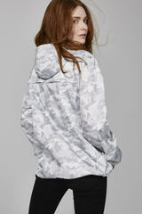 White Camo Full Zip packable rain jacket and windbreaker - Femstylo