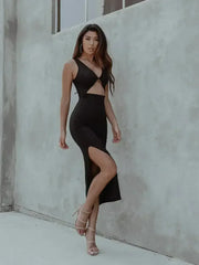 Milan Cut-out Black Dress - Femstylo