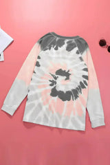 Multicolor Ombre Tie Dye Loose Casual Sweatshirt - Femstylo