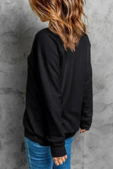 Letter Graphic Heart Sweatshirt - Femstylo