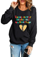 Letter Graphic Heart Sweatshirt - Femstylo