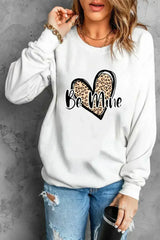 Be Mine Leopard Heart Print Sweatshirt - Femstylo