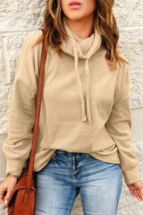 Apricot Cozy Cowl Neck Pullover Sweatshirt | Stylish - Femstylo