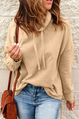 Apricot Cozy Cowl Neck Pullover Sweatshirt | Stylish - Femstylo