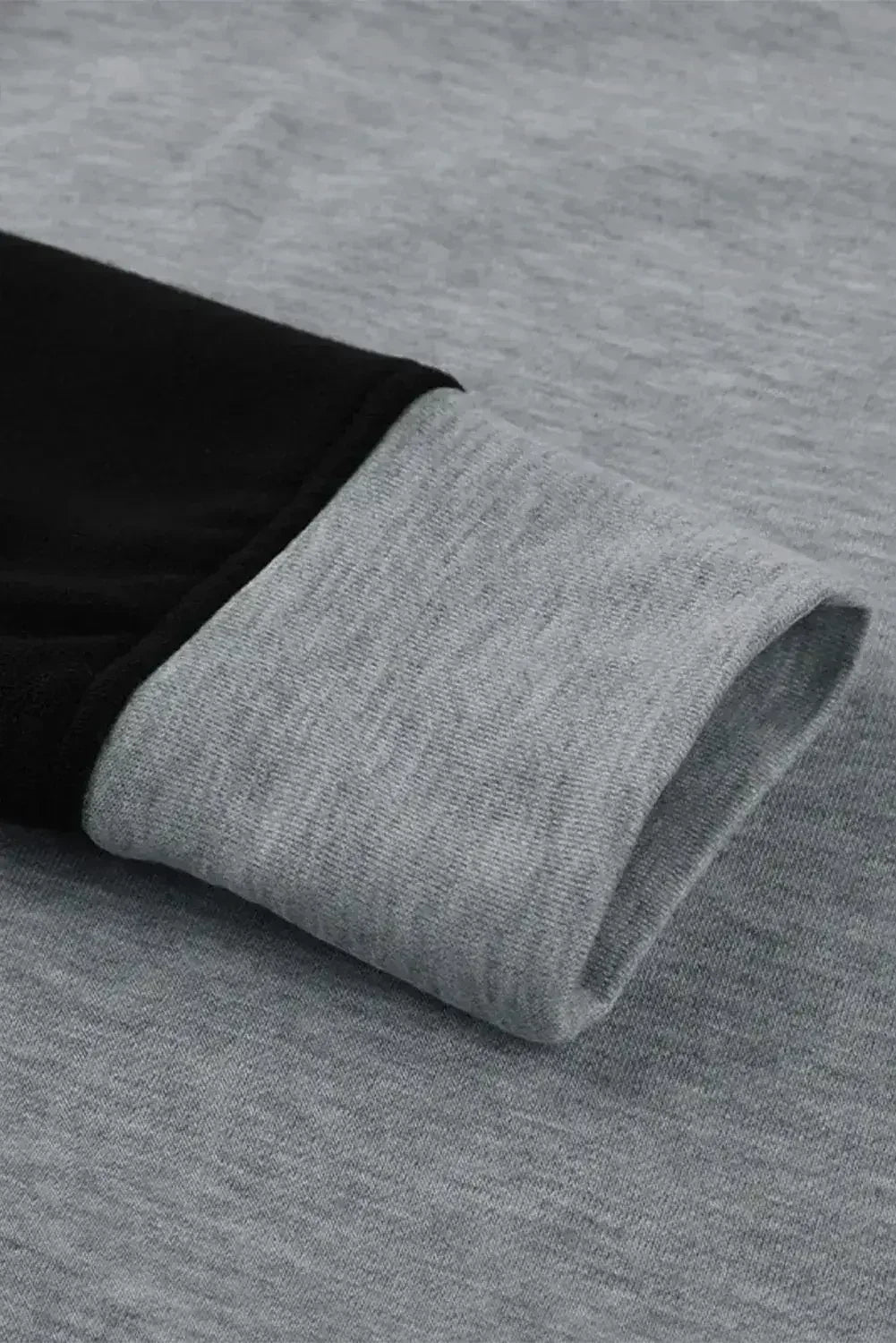 Women's Gray Color Block Round Neck Long Sleeves Pullover Sweatshirt - Femstylo