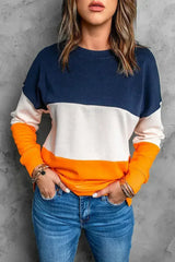 Colorblock Orange Sweatshirt - Femstylo