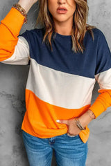 Colorblock Orange Sweatshirt - Femstylo