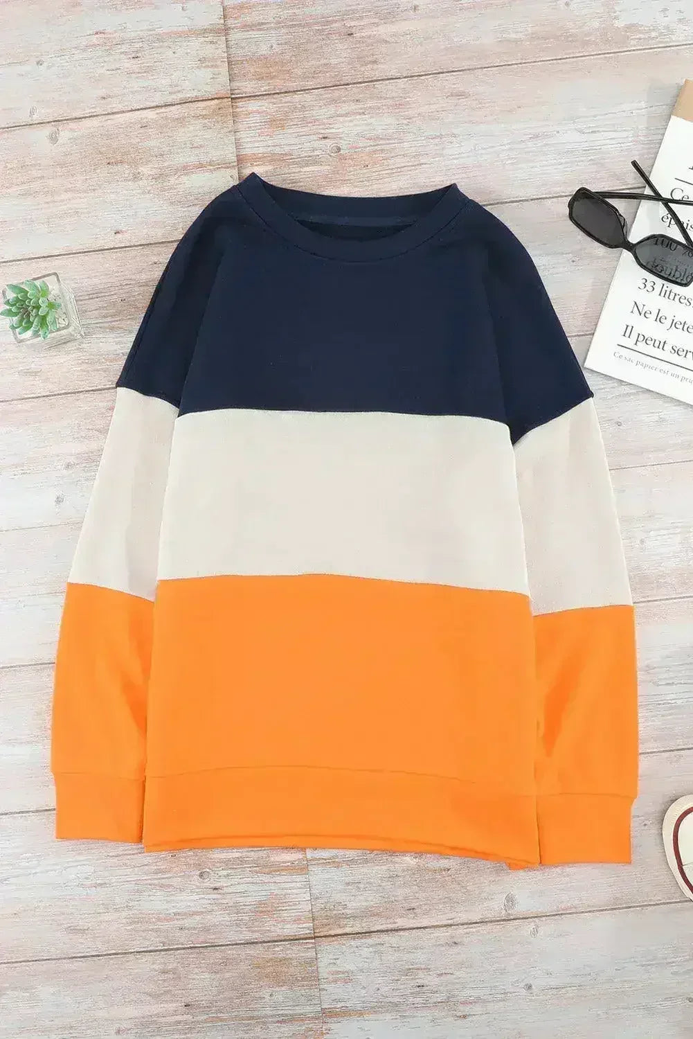 Colorblock Orange Sweatshirt - Femstylo