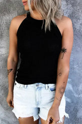 Black Sleeveless Tank Top – Breathable & Comfortable Summer Essential - Femstylo