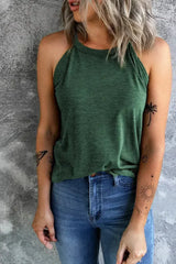 Brief Green Crew Neck Tank Top - Femstylo