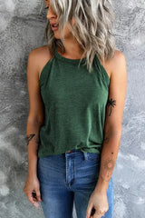 Brief Green Crew Neck Tank Top - Femstylo