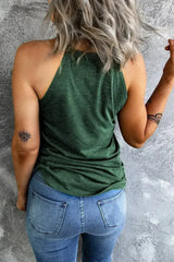 Brief Green Crew Neck Tank Top - Femstylo