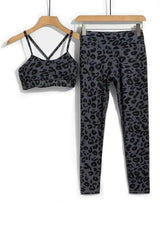 Charcoal Leopard Sports Bra and Legging Set - Femstylo