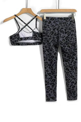 Charcoal Leopard Sports Bra and Legging Set - Femstylo