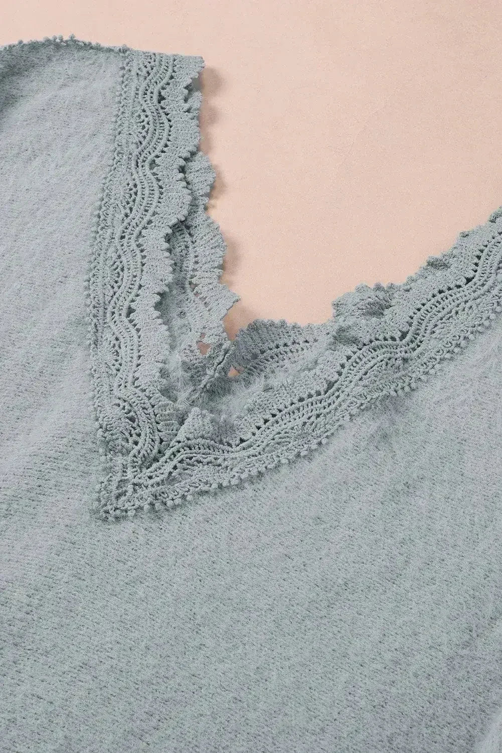 Gray Lace Splicing Sweater - Femstylo