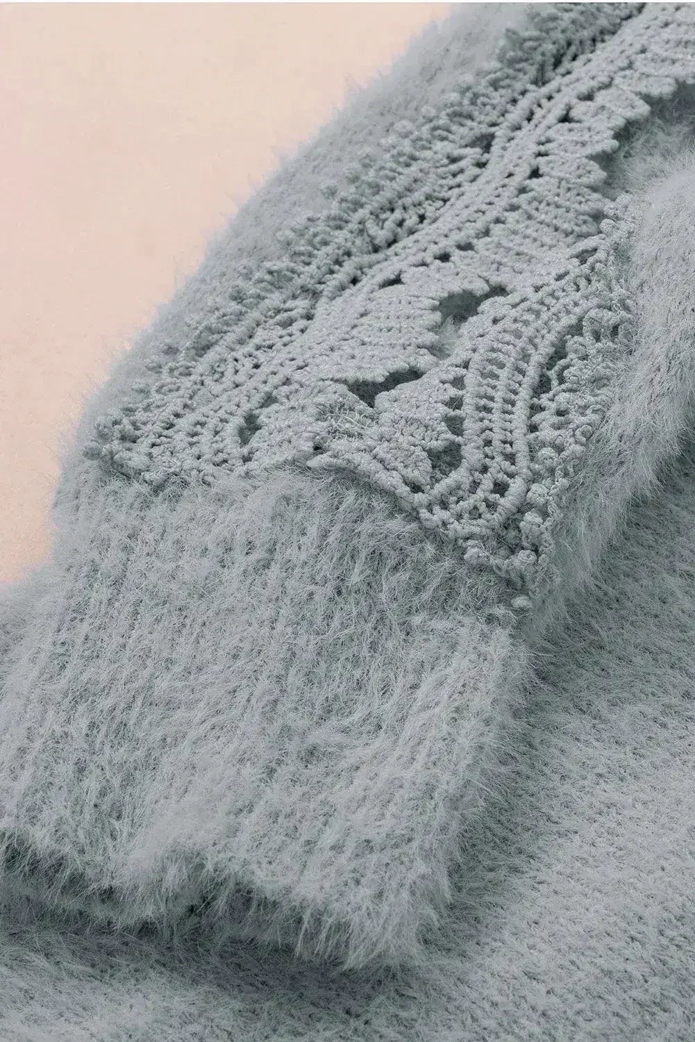 Gray Lace Splicing Sweater - Femstylo