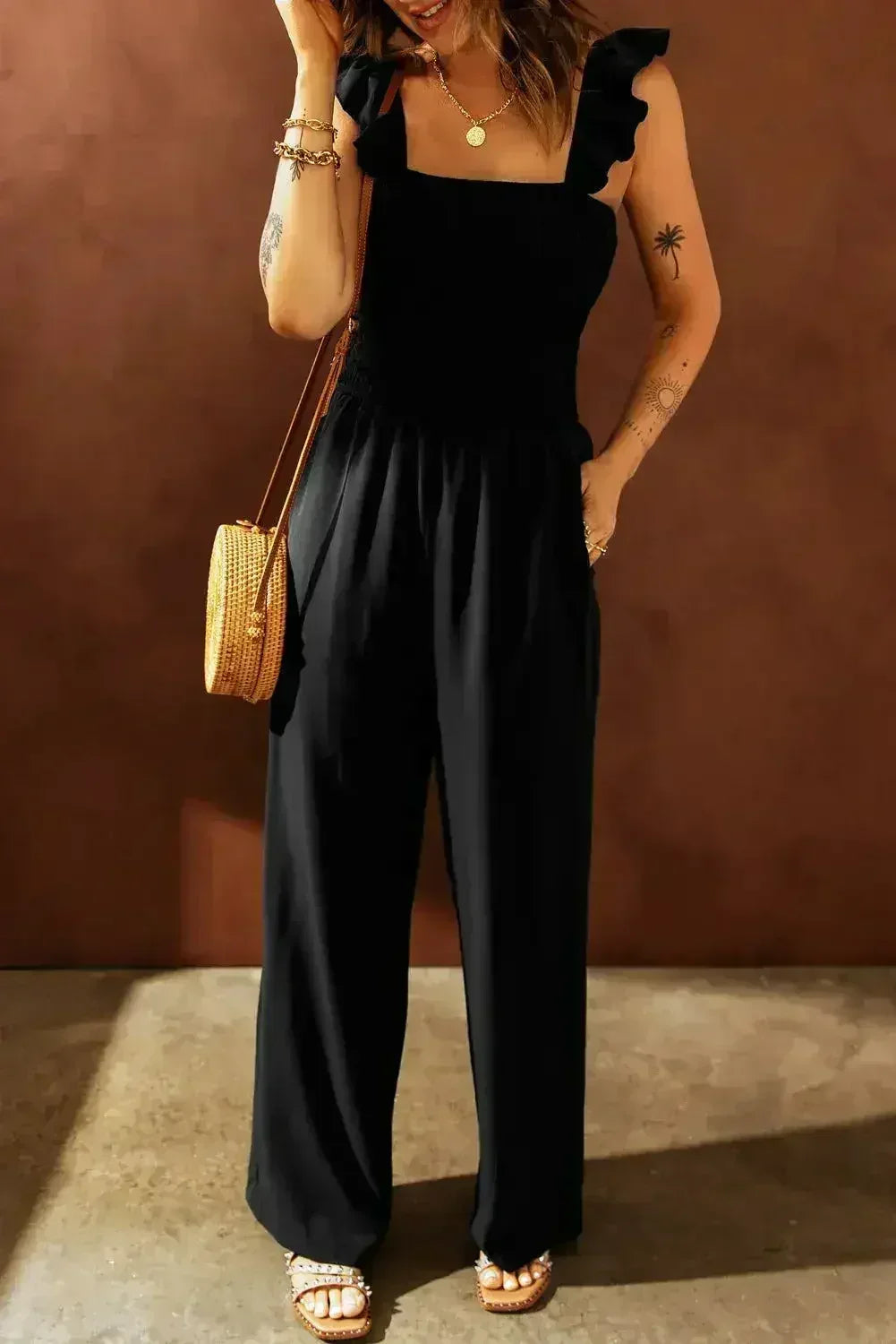 Classy Black Wide Leg Jumpsuit - Femstylo