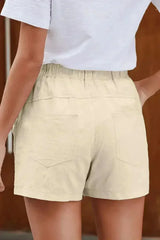 Casual Beige Faylin Women Shorts - Femstylo