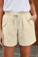 Casual Beige Faylin Women Shorts - Femstylo