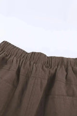 Women Casual Khaki Faylin Linen Shorts - Femstylo