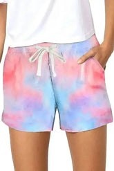Womens Multicolor Tie Dye Casual Shorts - Femstylo