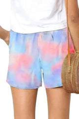Womens Multicolor Tie Dye Casual Shorts - Femstylo