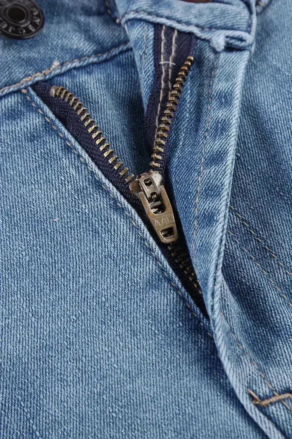 Fashion Light Blue Distressed Boyfriend Denim Pants - Femstylo