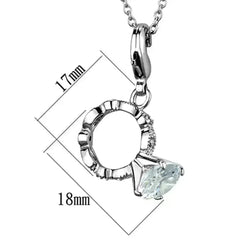 LO3490 - Rhodium Brass Pendant with AAA Grade CZ in Clear - Femstylo