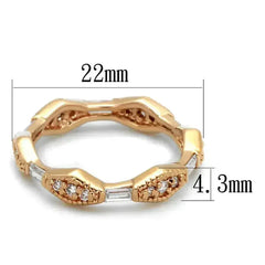 LO3553 - Rose Gold Brass Ring with AAA Grade CZ in Clear - Femstylo