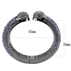 LO4312 - TIN Cobalt Black Brass Bangle with Top Grade Crystal in - Femstylo
