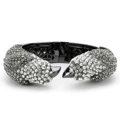 LO4333 - Ruthenium Brass Bangle with Top Grade Crystal in Multi Color - Femstylo
