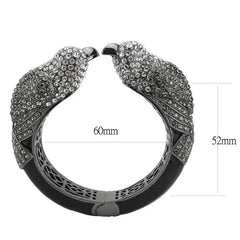 LO4333 - Ruthenium Brass Bangle with Top Grade Crystal in Multi Color - Femstylo