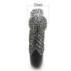 LO4333 - Ruthenium Brass Bangle with Top Grade Crystal in Multi Color - Femstylo