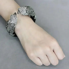 LO4333 - Ruthenium Brass Bangle with Top Grade Crystal in Multi Color - Femstylo