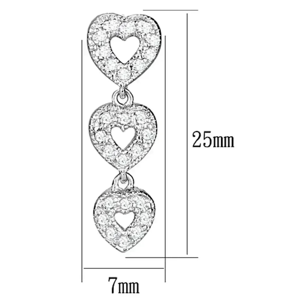 Rhodium 925 Silver Earrings with AAA CZ LOS722 - Femstylo - Femstylo