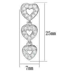 Rhodium 925 Silver Earrings with AAA CZ LOS722 - Femstylo - Femstylo