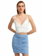 Lace Detail Crop Top | Rayon-Viscose Blend | Feminine Style - Femstylo