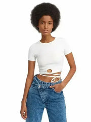 Lace Up Crop Top - Femstylo
