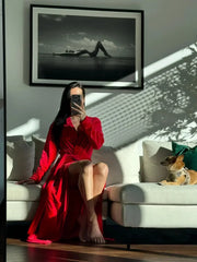 Lady in Red Robe