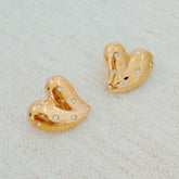 Golden Heart Earrings | 18k Gold Plated Stainless Steel - Femstylo