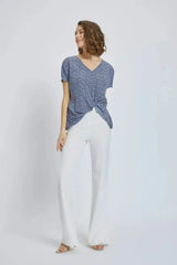 V-Neck Short Sleeve Wrap Front Top for Women - Femstylo