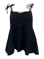 Tie-Strap Tiered Sleeveless Top - Femstylo