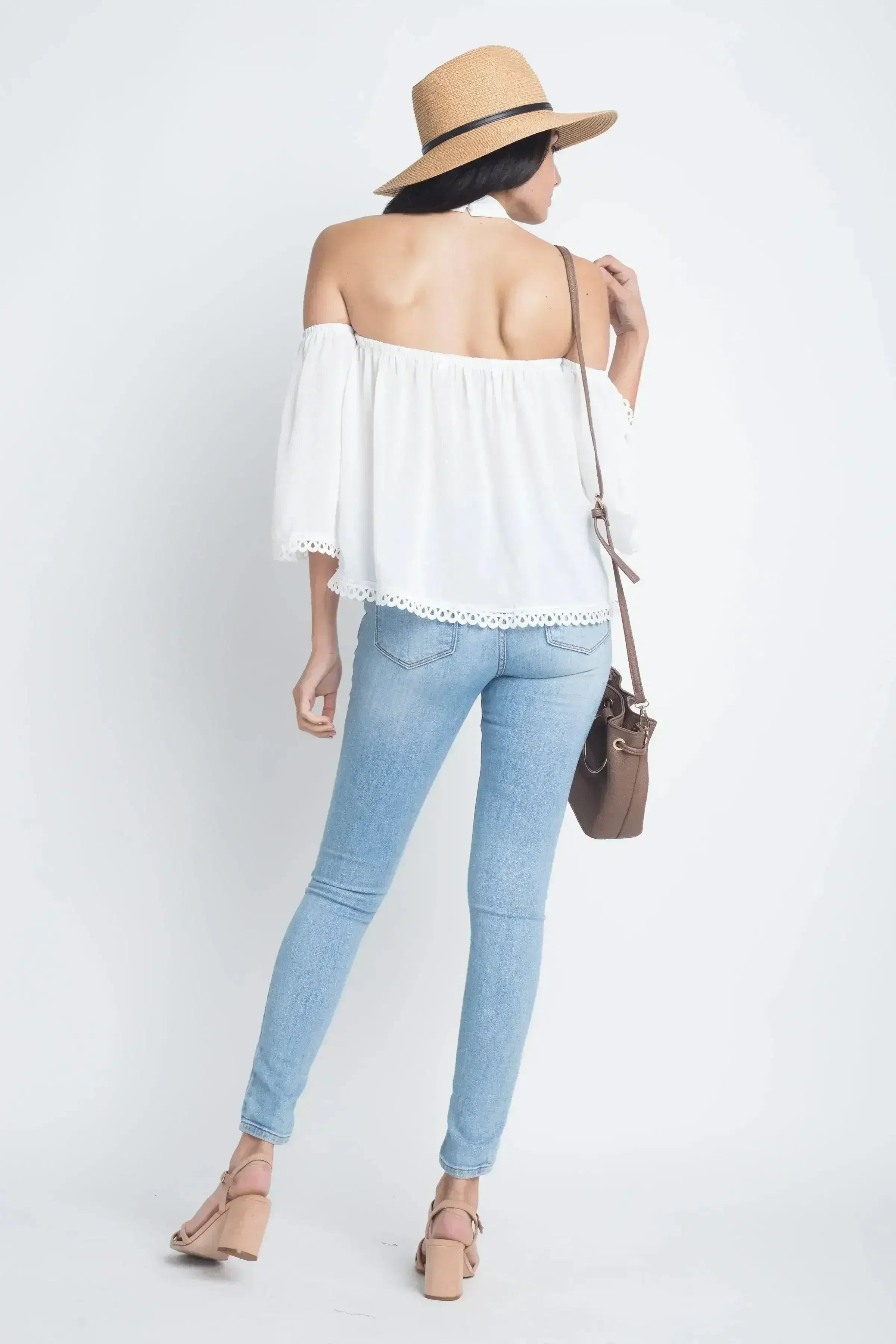 Women's High Neck Long Sleeve Crochet Top - Femstylo