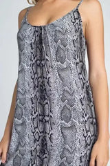 Women's Snakeskin Print Maxi Tank Dress - Femstylo