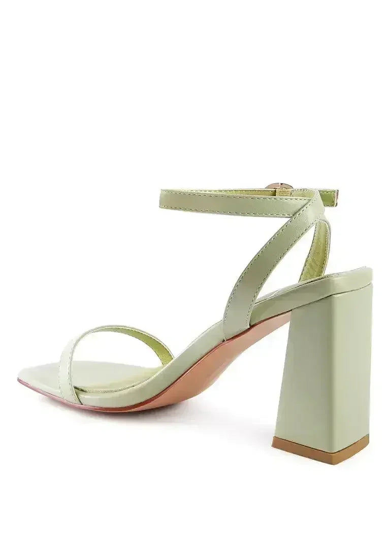 Mooncut Ankle Strap Block Heel Sandals - Femstylo