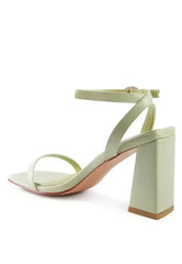 Mooncut Ankle Strap Block Heel Sandals - Femstylo