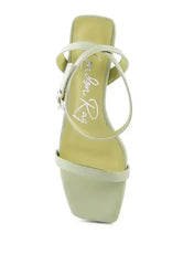 Mooncut Ankle Strap Block Heel Sandals - Femstylo