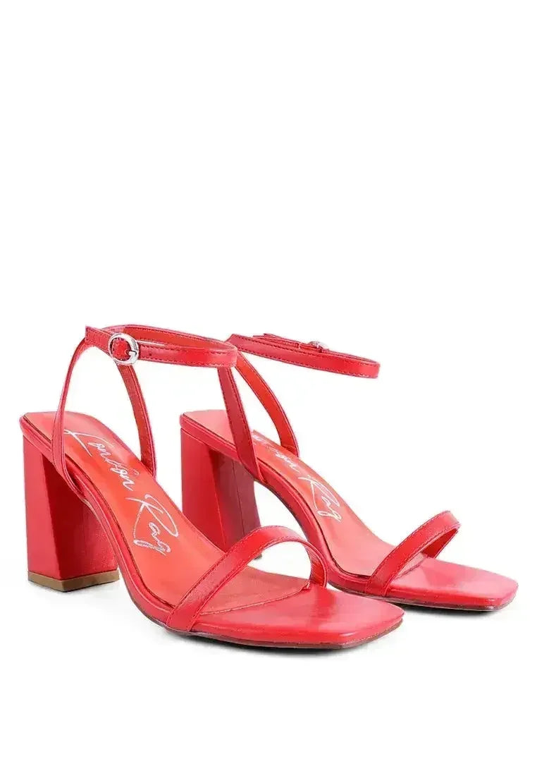 Mooncut Ankle Strap Block Heel Sandals - Femstylo