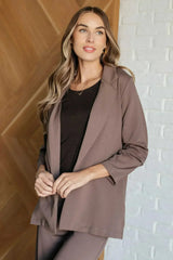 Magic 3/4 Blazer in Dark Mocha - Femstylo
