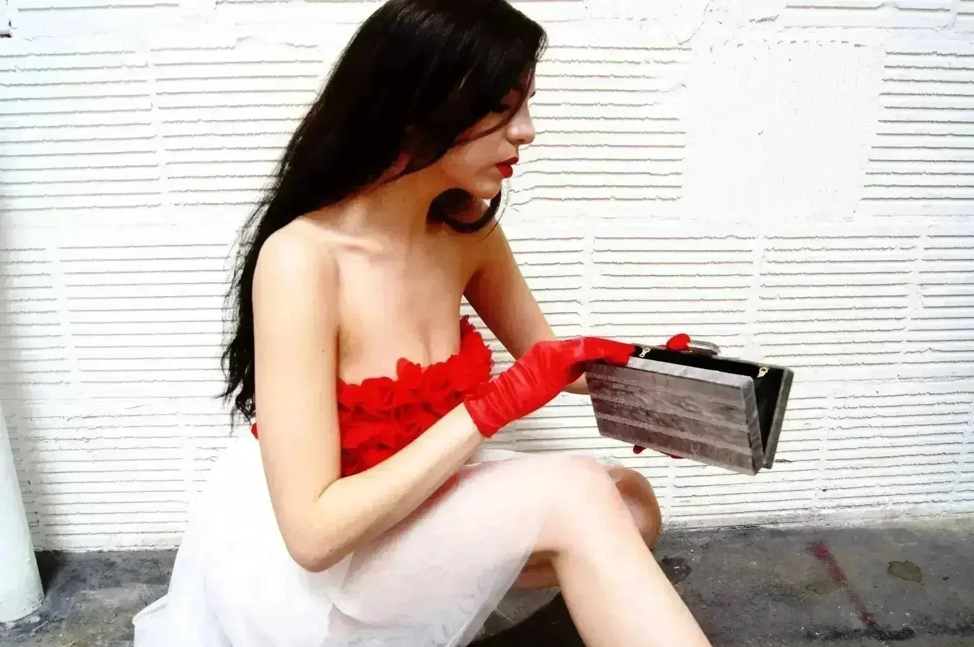 Marble Silver Stripe Box Clutch - Femstylo